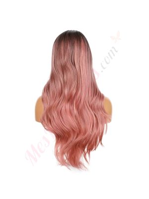 DM2031326-v4 - Perruque Longue Cheveux Synthétique Rose Pastel Ombré  [VENTE FINALE]