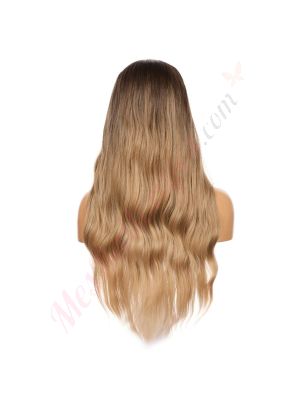 DM2031329-v4 - Perruque Longue Cheveux Synthétique Brunette Blonde Ombrée [VENTE FINALE]