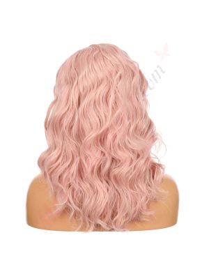 DM2031368-v4 - Perruque Courte Cheveux Synthétique Rose Pastel  [VENTE FINALE]