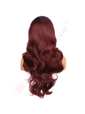 FU1904704-v3 - Perruque Longue Cheveux Synthétique Bourgogne  [VENTE FINALE]