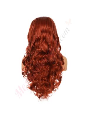 G1611041C-v3 - Perruque Longue Cheveux Synthétique Rouge  [VENTE FINALE]