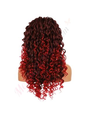 G1611075-v3 - Perruque Longue Cheveux Synthétique Rouge Ombrée  [VENTE FINALE]