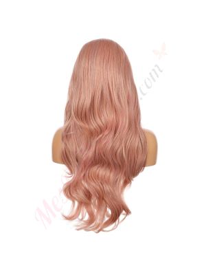 G161117326-v4 - Perruque Longue Cheveux Synthétique Rose Pastel  [VENTE FINALE]