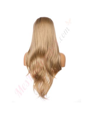 G161117926-v4 - Perruque Longue Cheveux Synthétique Blonde Dorée [VENTE FINALE]