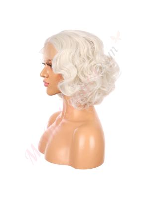 G1707304C-v3 - Perruque Courte Cheveux Synthétique Blanche [VENTE FINALE]