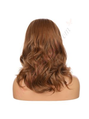 G1707405-v4 - Perruque Longue Cheveux Synthétique Brun Roux [VENTE FINALE]