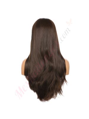 X1707456-v4 - Perruque Longue Cheveux Synthétique Brunette [VENTE FINALE]